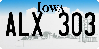 IA license plate ALX303