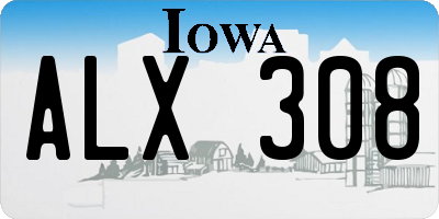 IA license plate ALX308