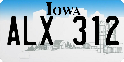 IA license plate ALX312