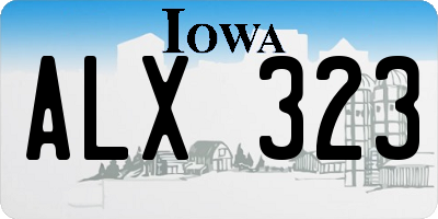 IA license plate ALX323