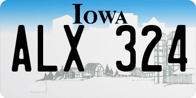 IA license plate ALX324