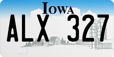 IA license plate ALX327
