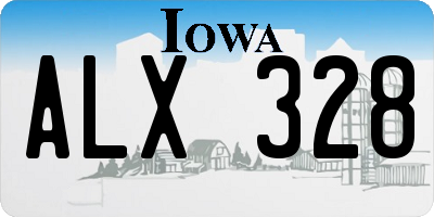 IA license plate ALX328