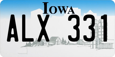 IA license plate ALX331