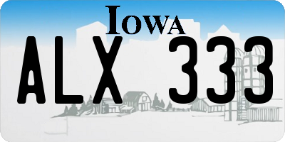 IA license plate ALX333