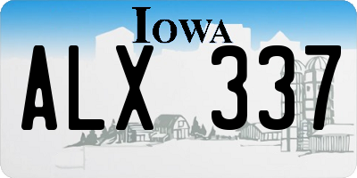 IA license plate ALX337