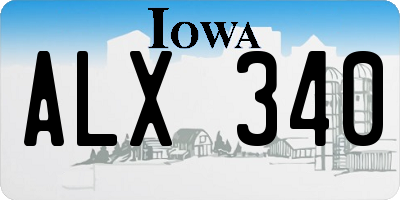 IA license plate ALX340