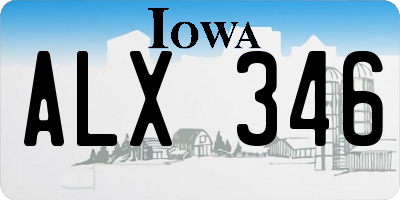 IA license plate ALX346