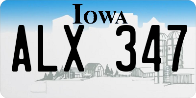 IA license plate ALX347
