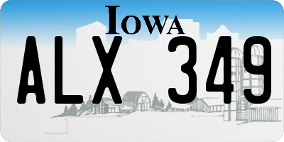 IA license plate ALX349