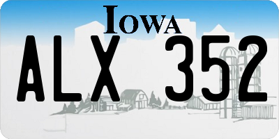 IA license plate ALX352