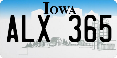 IA license plate ALX365