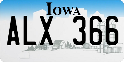 IA license plate ALX366