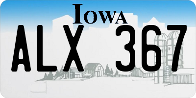 IA license plate ALX367