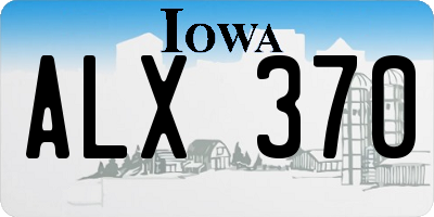 IA license plate ALX370