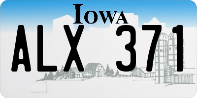 IA license plate ALX371