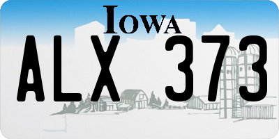 IA license plate ALX373