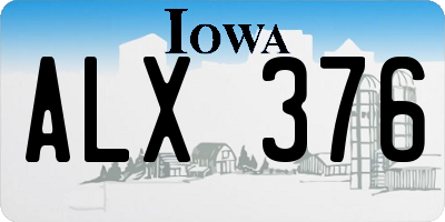IA license plate ALX376