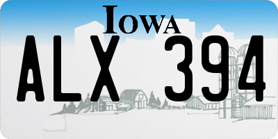 IA license plate ALX394