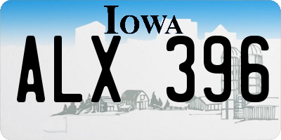 IA license plate ALX396