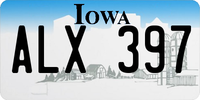 IA license plate ALX397