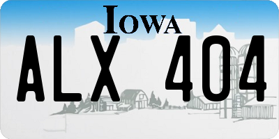 IA license plate ALX404