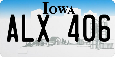 IA license plate ALX406