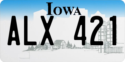 IA license plate ALX421