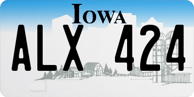 IA license plate ALX424