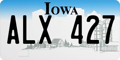 IA license plate ALX427