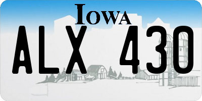 IA license plate ALX430