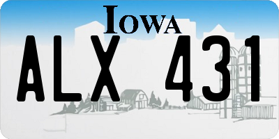 IA license plate ALX431