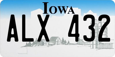 IA license plate ALX432