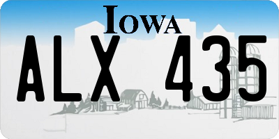 IA license plate ALX435