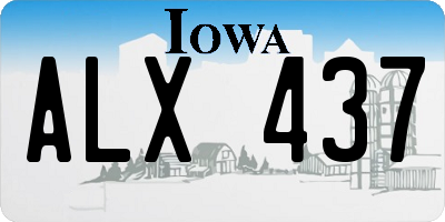 IA license plate ALX437