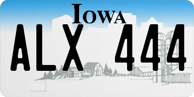 IA license plate ALX444