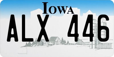 IA license plate ALX446
