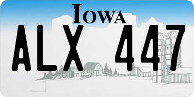 IA license plate ALX447