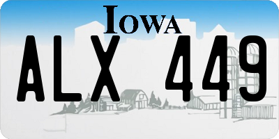 IA license plate ALX449