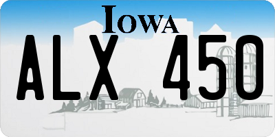 IA license plate ALX450