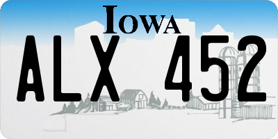 IA license plate ALX452
