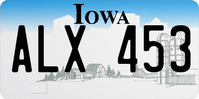 IA license plate ALX453