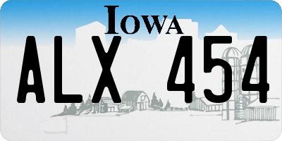 IA license plate ALX454
