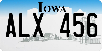 IA license plate ALX456