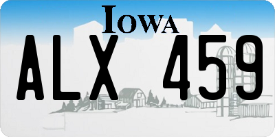 IA license plate ALX459