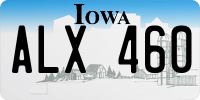 IA license plate ALX460