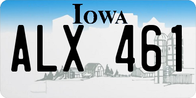 IA license plate ALX461