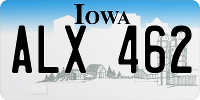 IA license plate ALX462