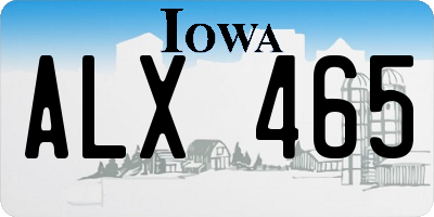 IA license plate ALX465