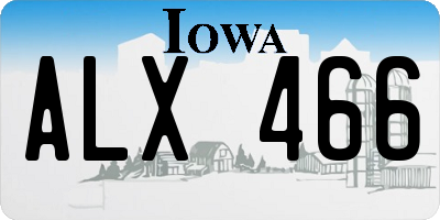 IA license plate ALX466
